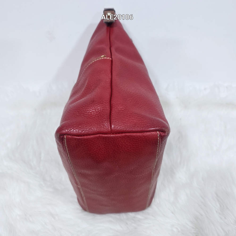 Dooney & Bourke Red Leather Tote / Shoulder Bag Zip Pocket - Picture 10 of 16